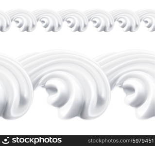 Whipped cream, vector seamless pattern