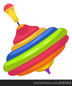 Whirligig icon. Spinning colorful toy in cartoon style isolated on white background. Whirligig icon. Spinning colorful toy in cartoon style