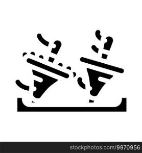 whirligigs battle toy, beyblade glyph icon vector. whirligigs battle toy, beyblade sign. isolated contour symbol black illustration. whirligigs battle toy, beyblade glyph icon vector illustration
