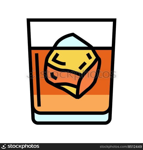 whiskey beverage drink color icon vector. whiskey beverage drink sign. isolated symbol illustration. whiskey beverage drink color icon vector illustration