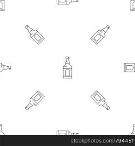 Whiskey bottle icon. Outline illustration of whiskey bottle vector icon for web design isolated on white background. Whiskey bottle icon, outline style