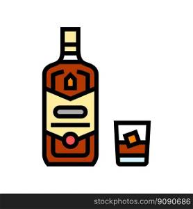 whiskey drink bottle color icon vector. whiskey drink bottle sign. isolated symbol illustration. whiskey drink bottle color icon vector illustration