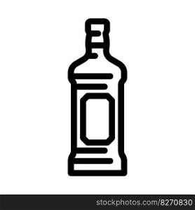 whiskey drink bottle line icon vector. whiskey drink bottle sign. isolated contour symbol black illustration. whiskey drink bottle line icon vector illustration