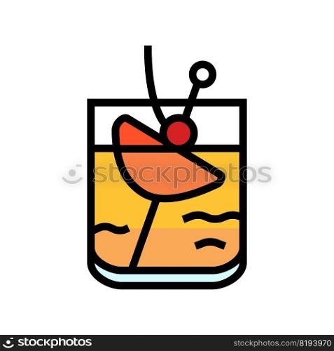 whiskey sour cocktail glass drink color icon vector. whiskey sour cocktail glass drink sign. isolated symbol illustration. whiskey sour cocktail glass drink color icon vector illustration