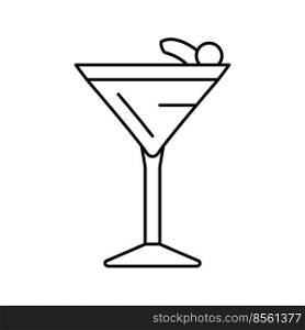 whiskey sour cocktail glass drink line icon vector. whiskey sour cocktail glass drink sign. isolated contour symbol black illustration. whiskey sour cocktail glass drink line icon vector illustration