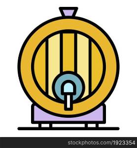 Whisky barrel icon. Outline whisky barrel vector icon color flat isolated on white. Whisky barrel icon color outline vector