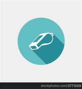Whistle flat icon vector graphic illustration design on grey background