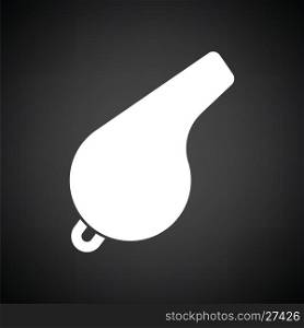 Whistle icon. Black background with white. Vector illustration.