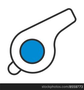 Whistle Icon. Editable Bold Outline With Color Fill Design. Vector Illustration.