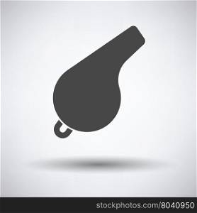Whistle icon on gray background, round shadow. Vector illustration.