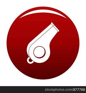 Whistle icon. Simple illustration of whistle vector icon for any design red. Whistle icon vector red