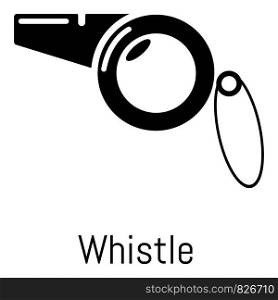 Whistle icon. Simple illustration of whistle vector icon for web. Whistle icon, simple black style