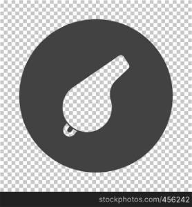 Whistle icon. Subtract stencil design on tranparency grid. Vector illustration.