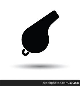 Whistle icon. White background with shadow design. Vector illustration.