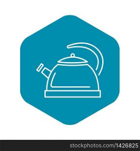 Whistle kettle icon. Outline whistle kettle vector icon for web design isolated on white background. Whistle kettle icon, outline style