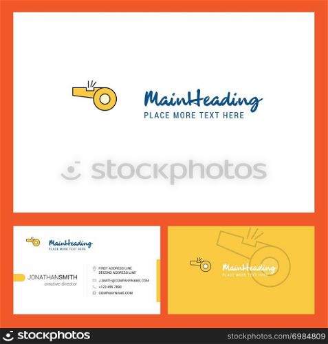 Whistle Logo design with Tagline & Front and Back Busienss Card Template. Vector Creative Design