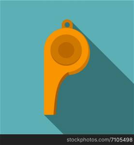 Whistle referee icon. Flat illustration of whistle referee vector icon for web design. Whistle referee icon, flat style