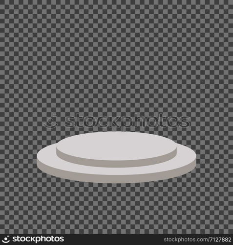 white 3d round podium on transparent background, vector. white 3d round podium on transparent background