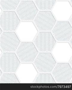 White 3D with colors hexagonal grid with blue.Abstract geometrical background. Pattern with cut out paper effect and realistic shadows.