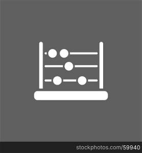 White abacus icon on a dark background