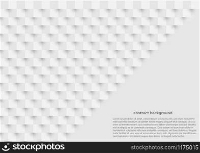 White abstract background in 3d paper style. Vector illustration