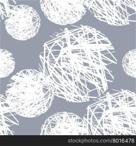White abstract line against black background. Curve line Doodle ornament. Retro fabric texture.&#xA;