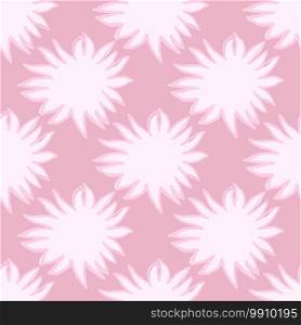 White abstract stars ornament seamless pattern. Doodle star elements on pink background. Contrast backdrop. Perfect for fabric design, textile print, wrapping, cover. Vector illustration.. White abstract stars ornament seamless pattern. Doodle star elements on pink background. Contrast backdrop.
