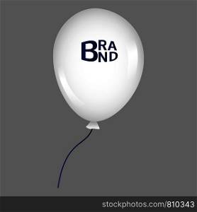 White air balloon icon. Realistic illustration of white air balloon vector icon for web design. White air balloon icon, realistic style