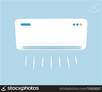 White air conditioner. Climate control concept. Hand drawn vector illustration. White air conditioner. Climate control concept. Hand drawn vector