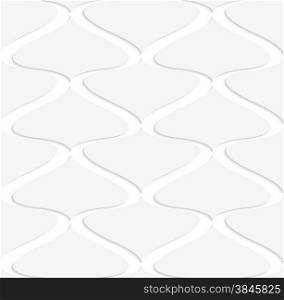 White and gray background with cut out of paper effect. Modern 3D seamless pattern.Paper cut out vertical spades.