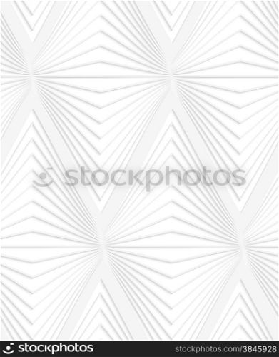 White and gray background with cut out of paper effect. Modern 3D seamless pattern.Paper cut out horizontal onion shapes.