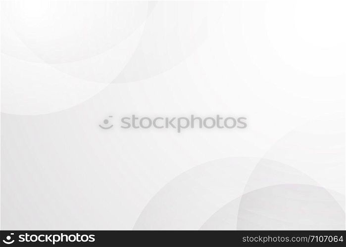 White and grey circular curve abstract background vector for business presentation. Background and abstract concept.