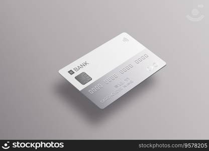 White and grey shopping credit card mockup. Credit card for finance, bank or shopping discount plastic card. Shopping credit card mockup. Credit card for finance, bank or shopping discount plastic card