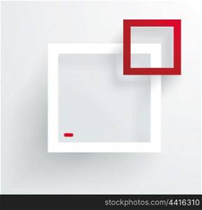 white and red frames on the wall