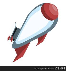 White and red rocket vector illustration on white background