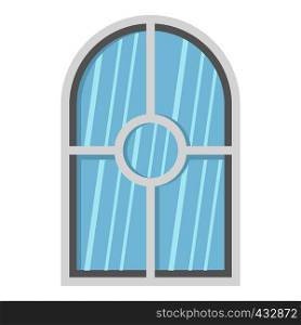 White arched window icon flat isolated on white background vector illustration. White arched window icon isolated