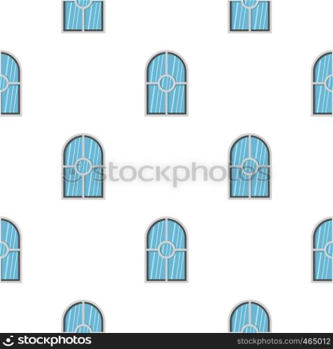 White arched window pattern seamless flat style for web vector illustration. White arched window pattern flat