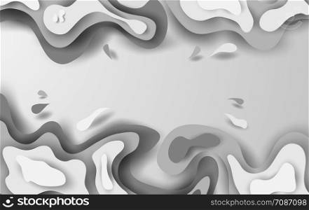white background Abstract.Liquid layers color texture background. space your text topography concept design. Creative illustration for website template. Surface origami paper art and craft,cut.vector