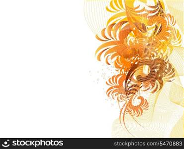 White background with floral wave and pattern