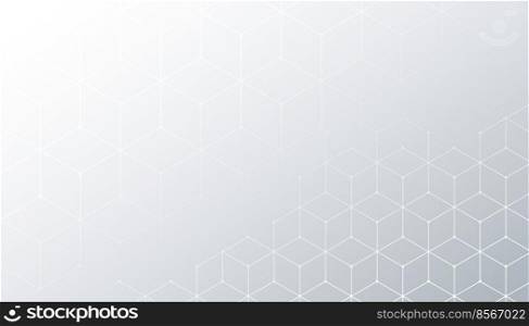 white background with hexagonal line pattern design