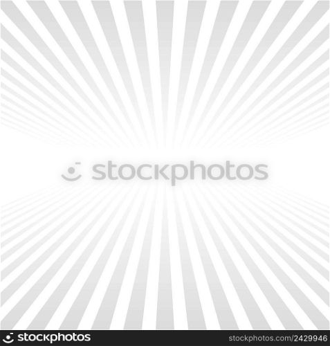 White background with light gray rays going beyond the horizon, vector light background with vertical stripes