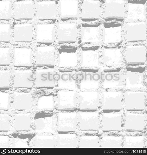 White background with old grungy tiles pattern and damaged texture