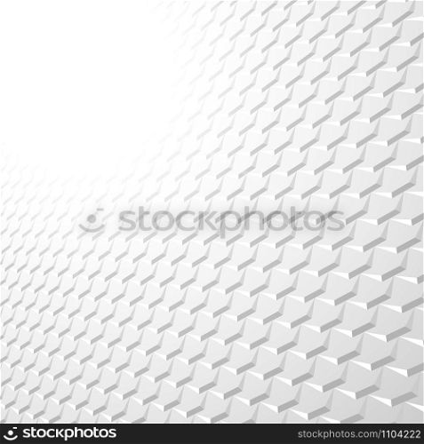 White background with pattern of hexagonal tiles overlayed like fish scales