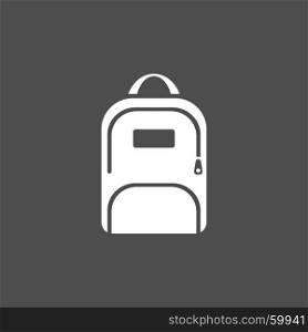 White backpack icon on a dark background