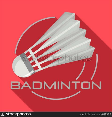 White badminton shuttlecock logo. Flat illustration of white badminton shuttlecock vector logo for web design. White badminton shuttlecock logo, flat style