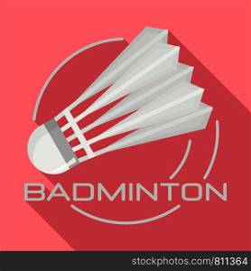 White badminton shuttlecock logo. Flat illustration of white badminton shuttlecock vector logo for web design. White badminton shuttlecock logo, flat style