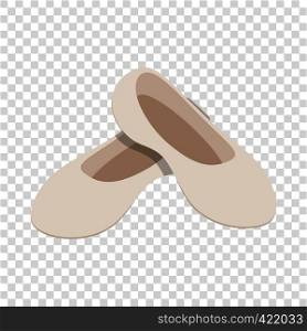 White ballet shoes isometric icon 3d on a transparent background vector illustration. White ballet shoes isometric icon