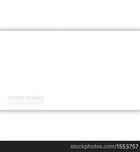 White banner with shadow. Empty paper background for your text. Material design vector illustration.. White banner with shadow. Empty paper background for your text.