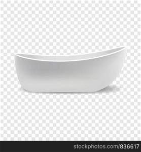 White bathtub mockup. Realistic illustration of white bathtub vector mockup for on transparent background. White bathtub mockup, realistic style