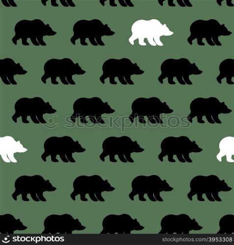 White Bear and Grizzly seamless pattern. Background of wild animals&#xA;